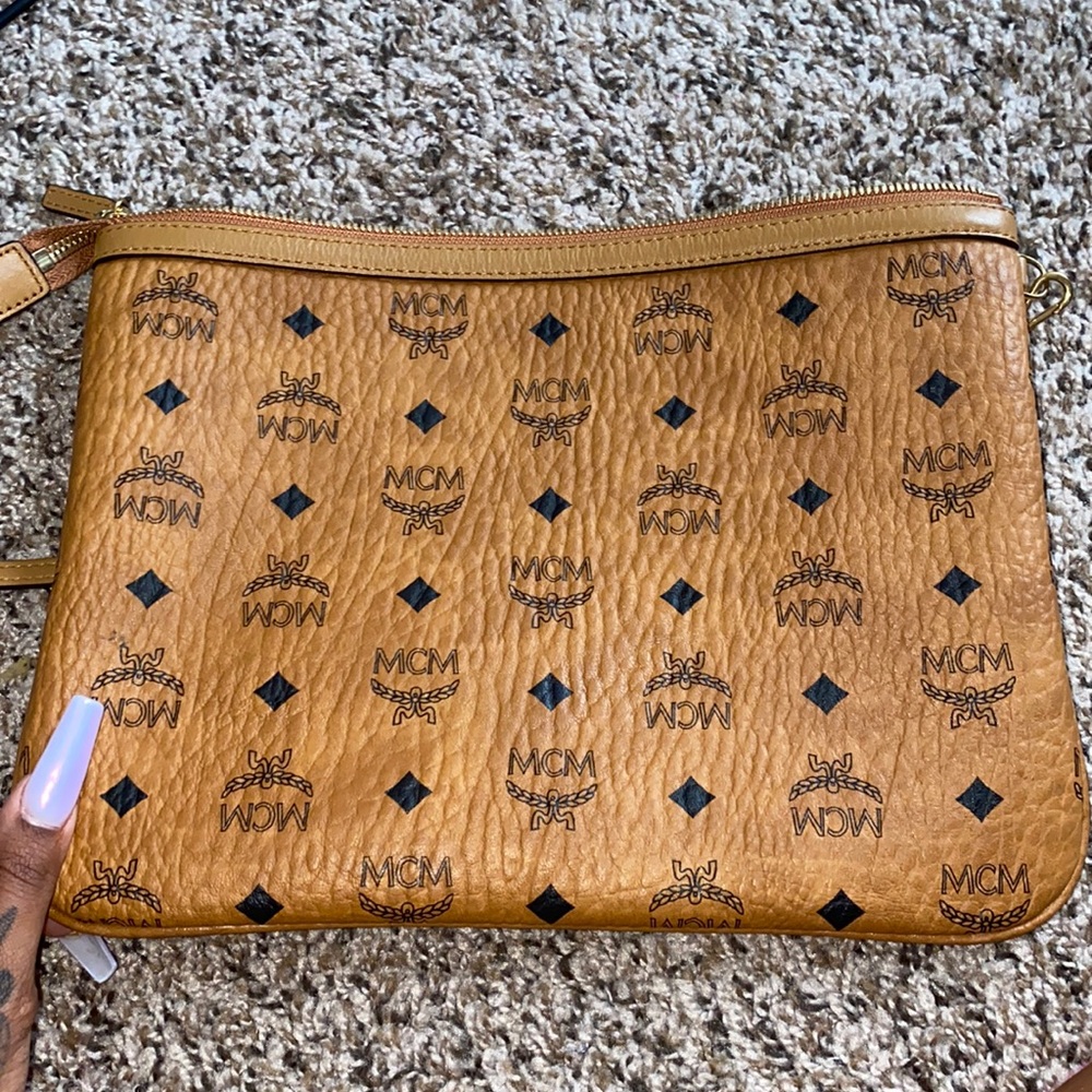 MCM Cognac Pouch 100% Authentic